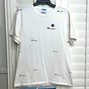 Champion mens tee large white black